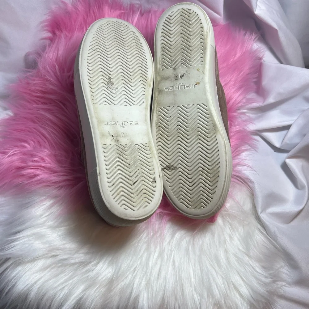 J Slides Women's Tan Slip-On Sneakers